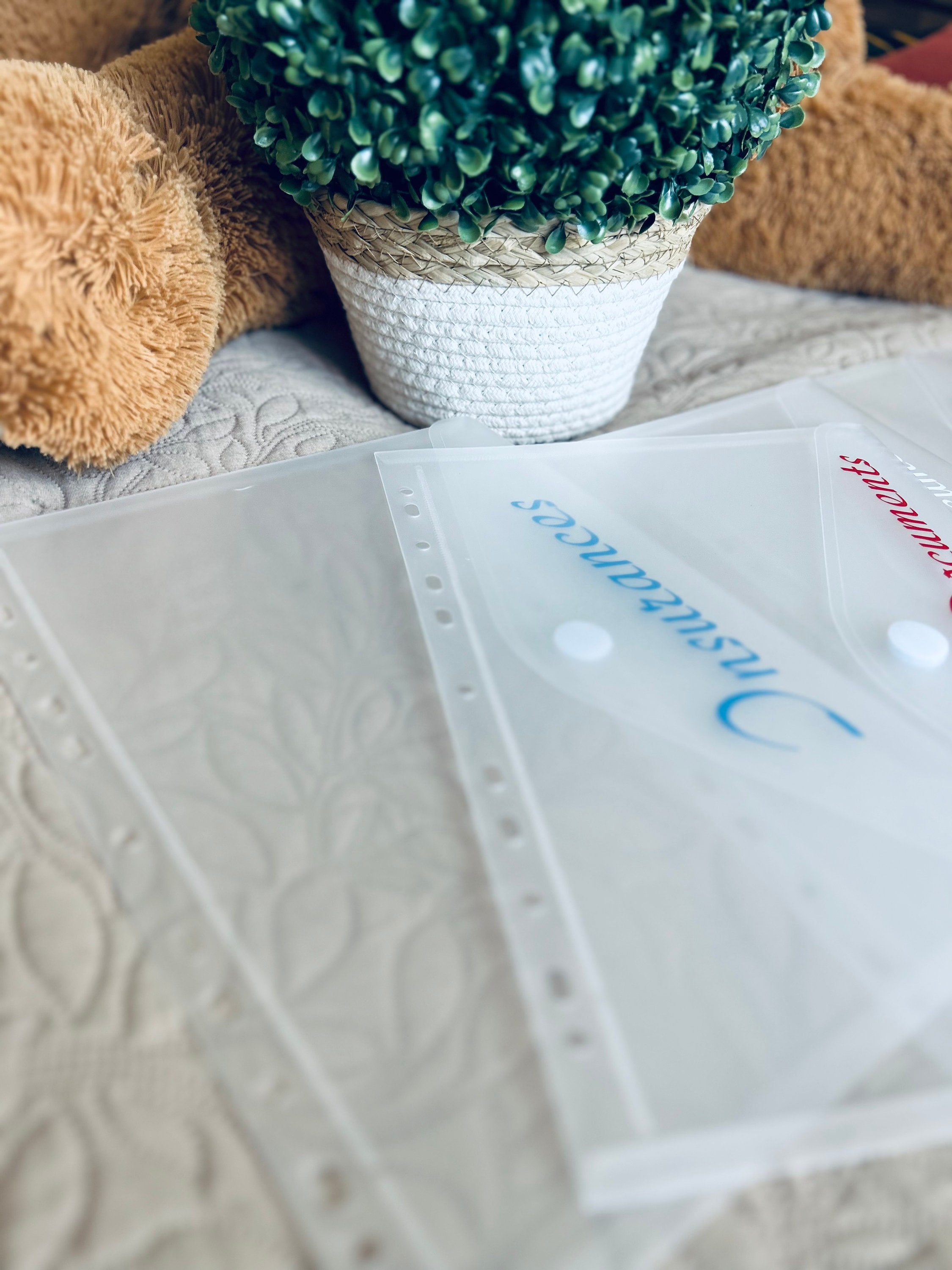 Punched Pockets Clear Wallets/ring Binder Files/popper Wallet/documents