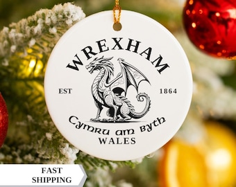 Wrexham Christmas, Wrexham Ornament, Wrexham Football, christmas decor, christmas ornaments, ornament,christmas keepsake, christmas ornament