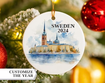 Sweden Christmas Ornament, Sweden Ornament, Christmas Ornaments, Sweden Personalized, Sweden Custom Ornament, Christmas,Sweden Bauble,Sweden