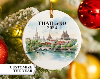 Thailand Christmas Ornament, Thailand Ornament, Christmas Ornaments, Thailand Custom Thailand Personalized Ornament,Thailand Bauble,Thailand