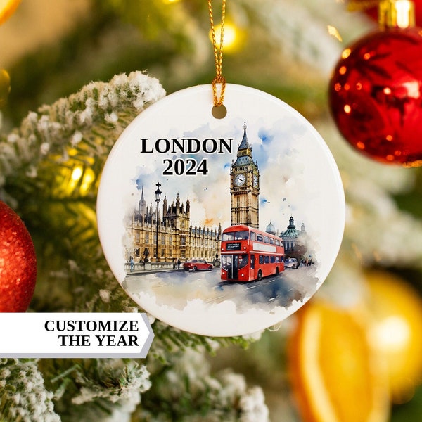 London Christmas Ornament, London Ornament, Christmas Ornaments, London Personalized, London Custom Ornament, Christmas, London Bauble