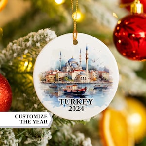 Turkey Christmas Ornament, Turkey Ornament, Christmas Ornaments, Turkey Custom Ornament, Christmas, Turkey Bauble, Istanbul, Turkey Souvenir