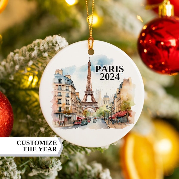 Paris Christmas Ornament, Paris Ornament, Christmas Ornaments, Paris Personalized, Paris Custom Ornament, Ornament Personalized, Christmas