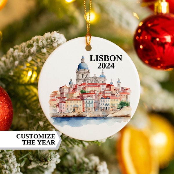 Lisbon Christmas Ornament, Lisbon Ornament, Christmas Ornaments, Lisbon Custom, Lisbon Personalized Ornament,Lisbon Bauble, Christmas,Lisbon