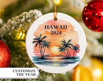 Hawaii Kerstornament, Hawaii Ornament, Kerstornamenten, Hawaii Custom Ornament, Kerstmis, Hawaii Bauble, Cadeau Idee, Uniek cadeau