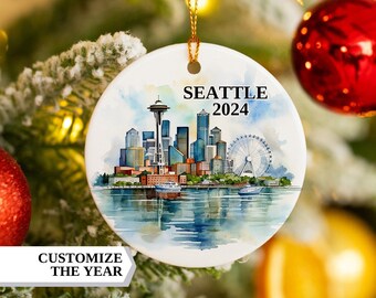 Seattle Christmas Ornament, Seattle Ornament, Christmas Ornaments, Seattle Custom Ornament, Personized Christmas Ornaments, Seattle Bauble