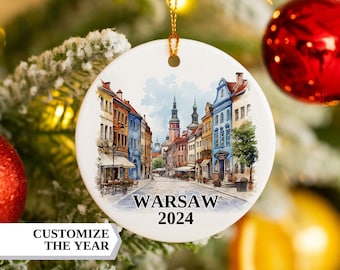 Warsaw Christmas Ornament, Warsaw Ornament, Christmas Ornaments, Warsaw Personalized, Warsaw Custom Ornament, Christmas,Warsaw Bauble,Poland