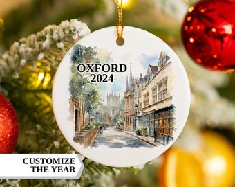 Oxford England Christmas Ornament, Oxford Ornament, Christmas Ornaments, Oxford Personalized, Ocford Custom Ornament,Christmas,Oxford Bauble