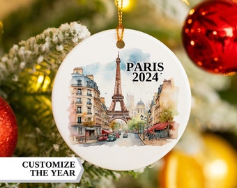 Paris Christmas Ornament, Paris Ornament, Christmas Ornaments, Paris Personalized, Paris Custom Ornament, Ornament Personalized, Christmas