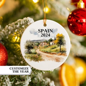 Spain Christmas Ornament, Spain Ornament, Christmas Ornaments, Spain Personalized, Spain Custom Ornament, Christmas, Spain Bauble, Spain