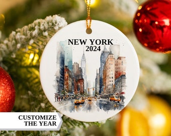 New York Christmas Ornament, United States Ornament,Christmas Ornaments, New York Custom Ornament,Christmas,USA Bauble,Ornament Personalized