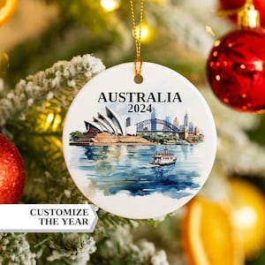 Australia Christmas Ornament, Australia Ornament, Christmas Ornaments, Australia Custom, Australia Personalized Ornament, Australia Bauble