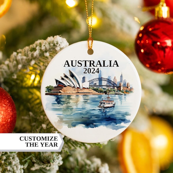 Australia Christmas Ornament, Australia Ornament, Christmas Ornaments, Australia Custom, Australia Personalized Ornament, Australia Bauble