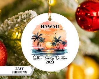 Hawaii Kerstornament, Hawaii Ornament, Kerstornamenten, Hawaii Custom Ornament, Personized Kerstornamenten, Gifte-voor Kerstmis