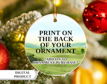 Ornament Add On- Print on the Back