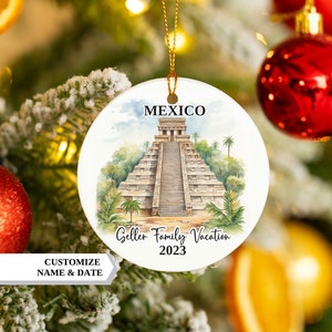 Mexico Vacation Christmas Ornament, Mexico Ornament, Christmas Ornaments, Vacation Ornament, Personalized Ornaments, Christma, Mexico, Mayan