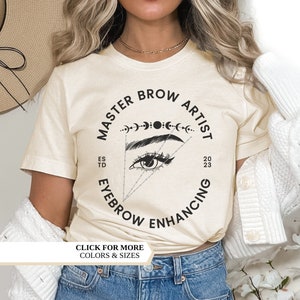 Custom Brow Artist T-shirt, Eyebrow Artist Gift, PMU, Microblading Artist, Esthetician Gifts, Permanent Brows, Gift for Her, Personalized
