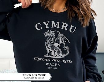 Cymru Sweatshirt, Welsh Flag, Welsh Castle, Vintage UK Hoodie, College Shirt, UK souvenir, United Kingdom, Wales Gift, Welsh Jumper, Wales