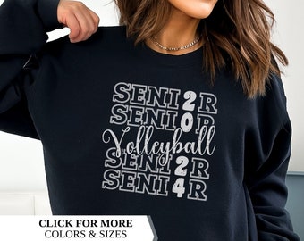 Senior Volleyball 2024 Custom Sweatshirt, custom graduate, high school college, vollyball gift, college gift, Class of 2024, volleyball mom