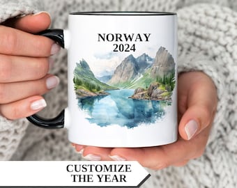 Norway Mug, Personalized Norway Coffee Mug, Norway Custom Mug, Custom Gift Coffee Mug, Vacation Mug, Norway Vacation, Travel Gift, Fjords