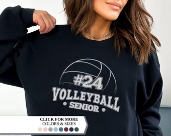Senior Volleyball 2024 Custom Sweatshirt, custom graduate, high school college, volleyball gift, college gifted, Class of 2024, g ift