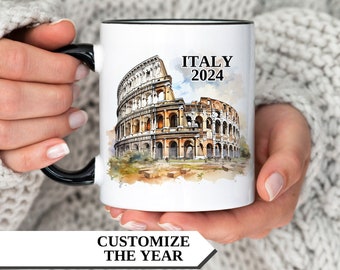 Italy Mug, Personalized Rome Coffee Mug, Italy Custom Mug, Custom Gift Coffee Mug, Vacation Mug, Italy Vacation, Travel Gift, Coliseum Mug