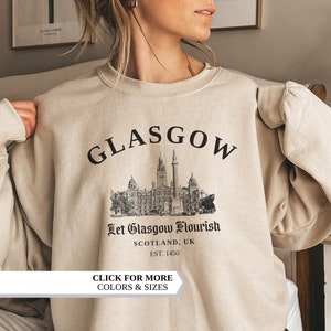 Glasgow Sweatshirt, Glasgow Sweater, Scottish gift, Scotland Sweater, Vintage Glasgow, glasgow university, Glasgow Vacation, vacations shirt