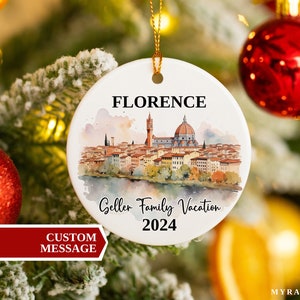 Florence Vacation Ornament, Florence Ornament, Christmas Ornaments, Vacation Ornament, Personalized Gift, Florence Souvenir, Italy Gift