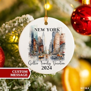 New York Urlaub Ornament, New York Urlaub Ornament, Weihnachtsschmuck, Custom Ornament, personalisiertes Geschenk, New York Souvenir, NYC Souvenir