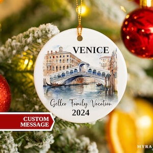 Venice Vacation Ornament, Venice Ornament, Christmas Ornaments, Venice Custom, Personalized Gift, Venice Bauble, Venice Souvenir, Italy Gift