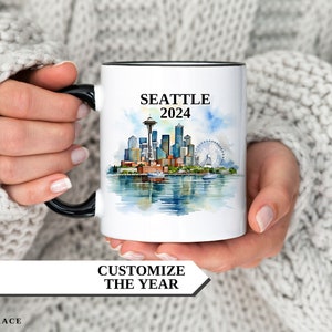 Seattle Mug, Personalized Seattle Coffee Mug, Seattle Custom Mug, Custom Gift Coffee Mug, Vacation Mug, Seattle Vacation,Seattle Travel Gift