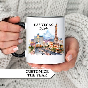 Taza de Las Vegas, Taza de Café de Las Vegas Personalizada, Taza Personalizada de Las Vegas, Taza de Café de Regalo Personalizada, Taza de Vacaciones, Vacaciones en Las Vegas, Regalo de Viaje a Las Vegas