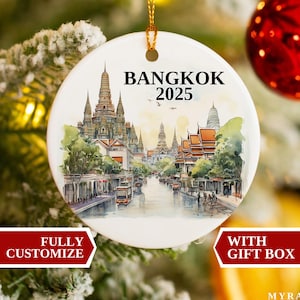 Bangkok Ornament, Bangkok Christmas Ornament, Christmas Ornaments, Bangkok Gift, Bangkok Personalized Ornament, Bangkok Bauble, Bangkok