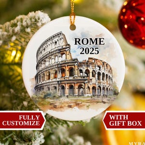 Rome Ornament, Rome Christmas Ornament, Christmas Ornaments, Rome Personalized Gift, Rome Custom Ornament, Rome Bauble, Rome, Italy Ornament