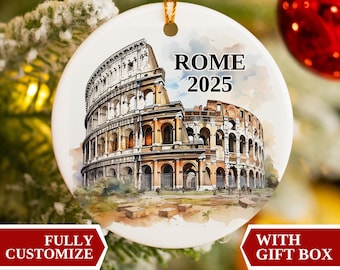 Rome Ornament, Rome Christmas Ornament, Christmas Ornaments, Rome Personalized Gift, Rome Custom Ornament, Rome Bauble, Rome, Italy Ornament