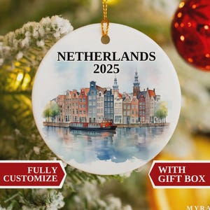 Netherlands Ornament, Netherlands Christmas Ornament, Christmas Ornament, Netherlands, Netherlands Gift, Netherlands Bauble, Delft Ornament