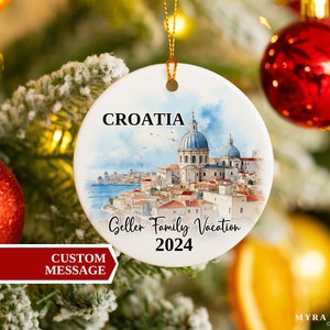 Croatia Vacation Ornament, Croatia Ornament, Christmas Ornaments, Croatia Custom, Personalized Gift, Croatia Bauble, Croatia Souvenir