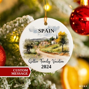 Spain Vacation Ornament, Spain Ornament, Christmas Ornaments, Personalized Gift, Spain Custom Ornament, Spain Bauble, Spain Souvenir, Spain