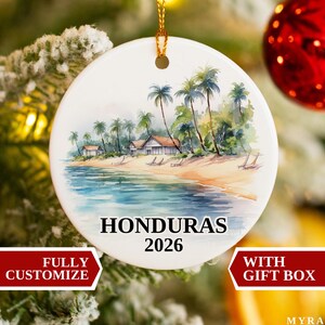 Décoration du Honduras, Décoration de Noël du Honduras, Souvenir du Honduras, Boule de Noël du Honduras, Décoration personnalisée du Honduras, Décorations de Noël