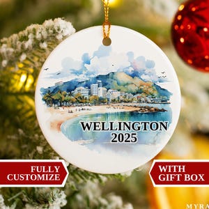 Wellington Ornament, Wellington Christmas Ornament, Wellington Custom Gift, Wellington Personalized Ornament, Wellington, Christmas Ornament
