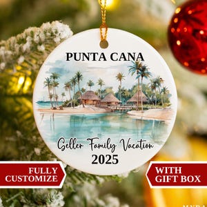 Punta Cana Vacation Ornament, Punta Cana Ornament, Punta Cana Custom Vacation Ornament, Personalized Ornaments, Punta Cana Bauble Souvenir