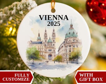 Vienna Ornament, Vienna Christmas Ornament, Vienna Souvenir, Vienna Personalized, Vienna Custom Ornament, Vienna Bauble Gift, Vienna Austria