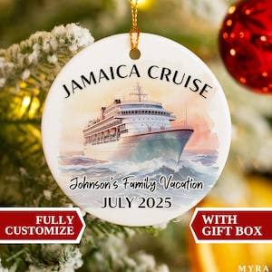 Jamaica Cruise Christmas Ornament, Jamaica Ornament, Jamaica Souvenir, Jamaica Custom Ornament, Jamaica Bauble, Jamaica Gift, Jamaica Cruise