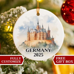 Germany Christmas Ornament, Germany Ornament, Christmas Ornaments, Germany Custom Ornament, Christmas, Germany Bauble, Germany Souvenir