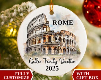 Rome Vacation Ornament, Rome Christmas Ornament, Rome Ornament, Rome Personalized Ornament, Rome Vacation Souvenir, Christmas Ornaments