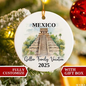Mexico Vacation Ornament, Mexico Ornament, Christmas Ornaments, Mexico Custom Ornament, Mexico Travel Gift, Mexico Souvenir, Mexico Gift