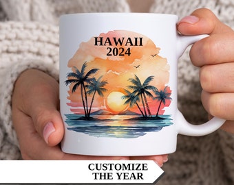 Hawaii Mug, Personalized Hawaii Coffee Mug, Hawaii Custom Mug, Custom Gift Coffee Mug, Vacation Mug, Hawaii Vacation, Travel Gift, Hawaiian