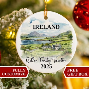 Ireland Christmas Ornament, Ireland Ornament, Christmas Ornaments, Ireland Custom Ornament, Personized Christmas Ornaments, Ireland Vacation