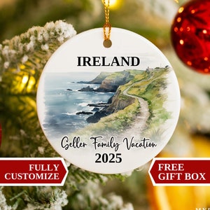 Ireland Christmas Ornament, Ireland Ornament, Christmas Ornaments, Ireland Custom Ornament, Personized Christmas Ornaments, Ireland Vacation