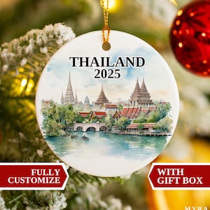 Thailand Ornament, Thailand Christmas Ornament, Christmas Ornaments, Thailand Custom Gift, Thailand Personalized Ornament, Thailand Bauble